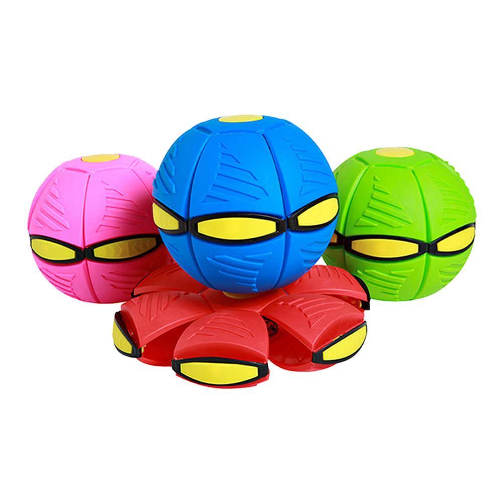 Green UFO Frisbee Flat Silicone Throw Disc Deformed Catch Ball Blue Red Pink 