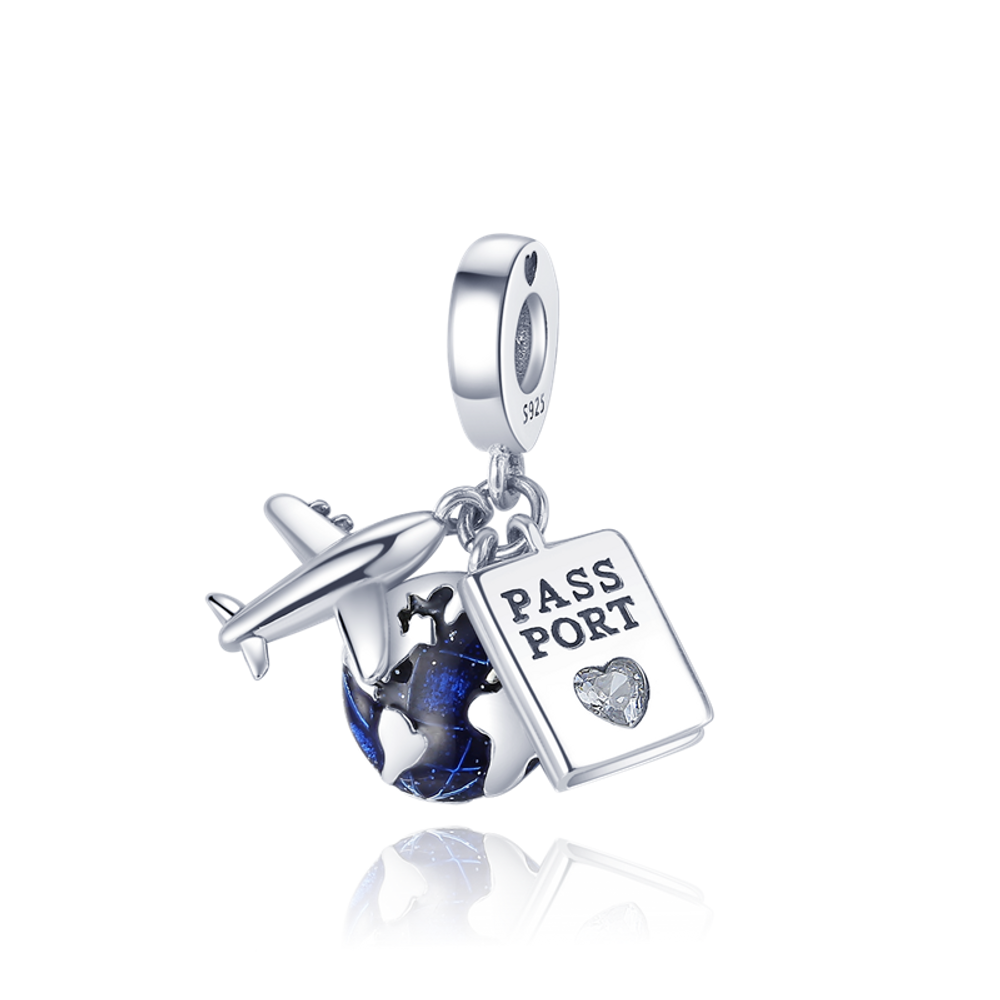 20pcs Airplane Aeroplane Silver Dangle European Bracelet Charm Beads D532 